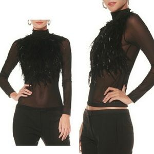 Gracia Feather Mesh Top